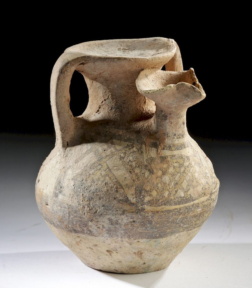 Appraisal: Greek Mycenaean Pottery Spouted Vessel - Sea Deposits Greece Mycenaean