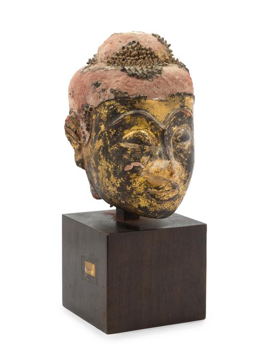 Appraisal: Sale Lot A Thai Parcel Gilt and Lacquered Terra Cotta