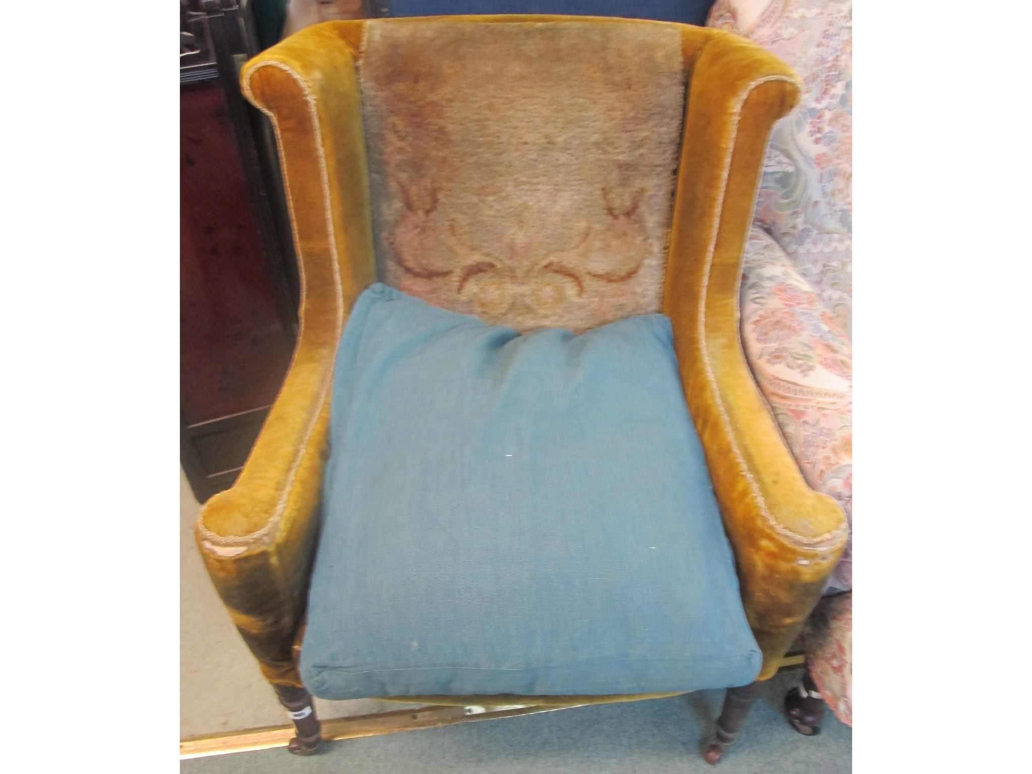 Appraisal: A Victorian upholstered armchair