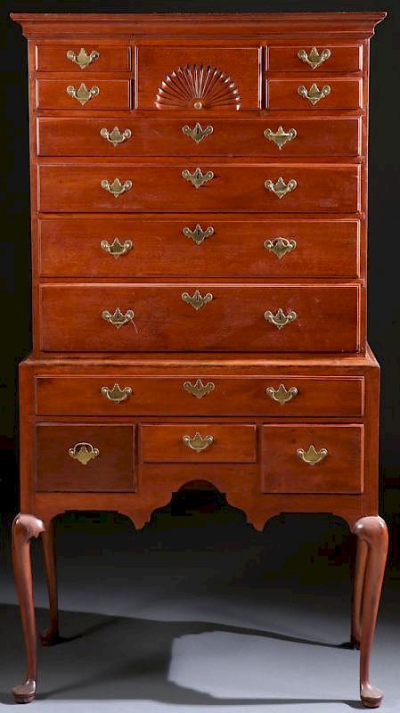 Appraisal: A VERY FINE EARLY AMERICAN QUEEN ANNE HIGHBOY A VERY