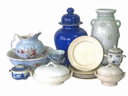 Appraisal: Group of ceramic table and household itemsengland and china th