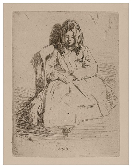 Appraisal: JAMES A M WHISTLER Annie Seated Etching and drypoint printed