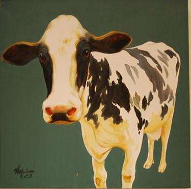 Appraisal: DONG ZHANG COW OIL ON CANVAS X CM DONG ZHANG