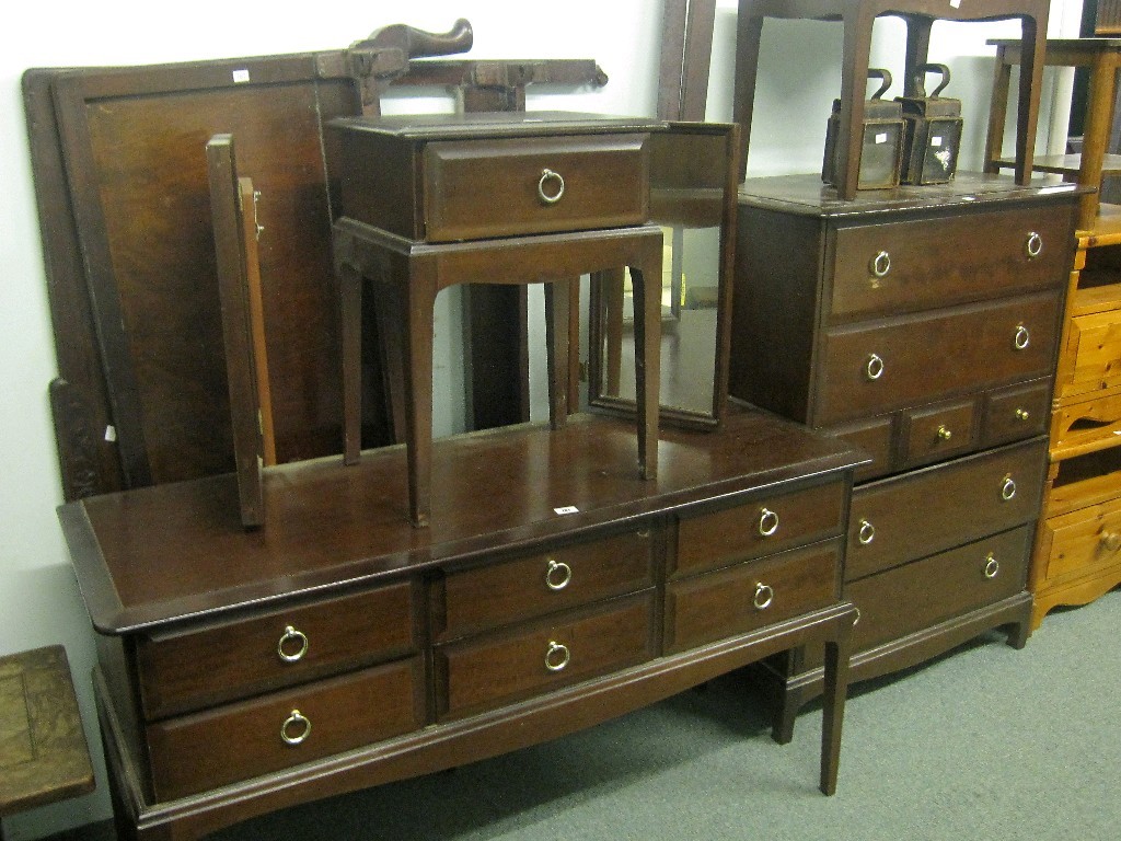 Appraisal: Lot comprising Stag dressing table and chest stool bedside table