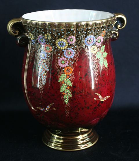 Appraisal: A Crown Devon twin handled vase cm high