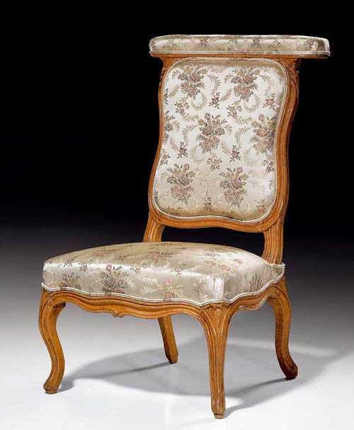 Appraisal: LOW CHAIR so-called voyeuse Louis XV attributed to L DELANOIS