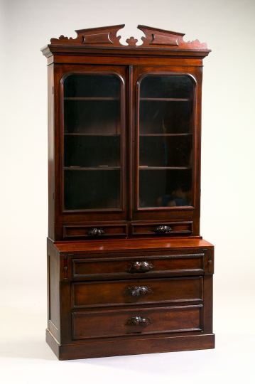 Appraisal: American Renaissance Revival Walnut Secretary Bookcase third quarter th century