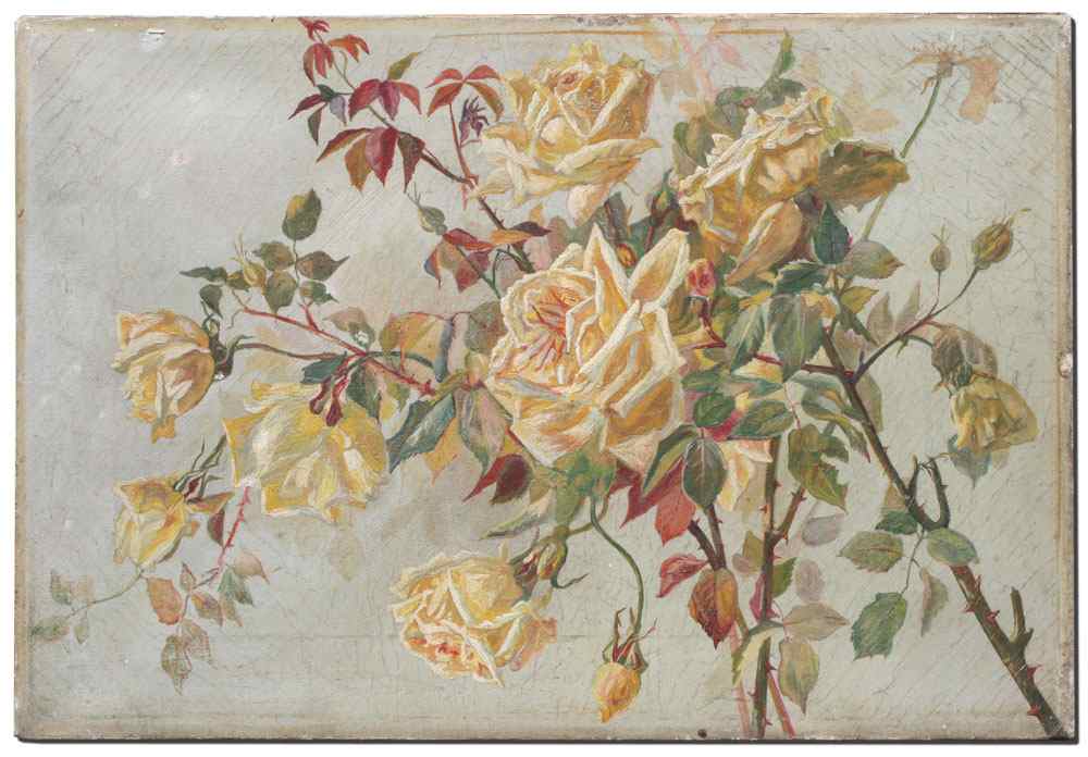 Appraisal: th CENTURY AMERICAN SCHOOL STILL-LIFE OF ROSES IN NATURE Oil