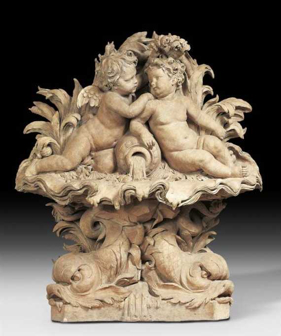 Appraisal: FOUNTAIN BOZZETTO Louis XV Italy th th century Terracotta H