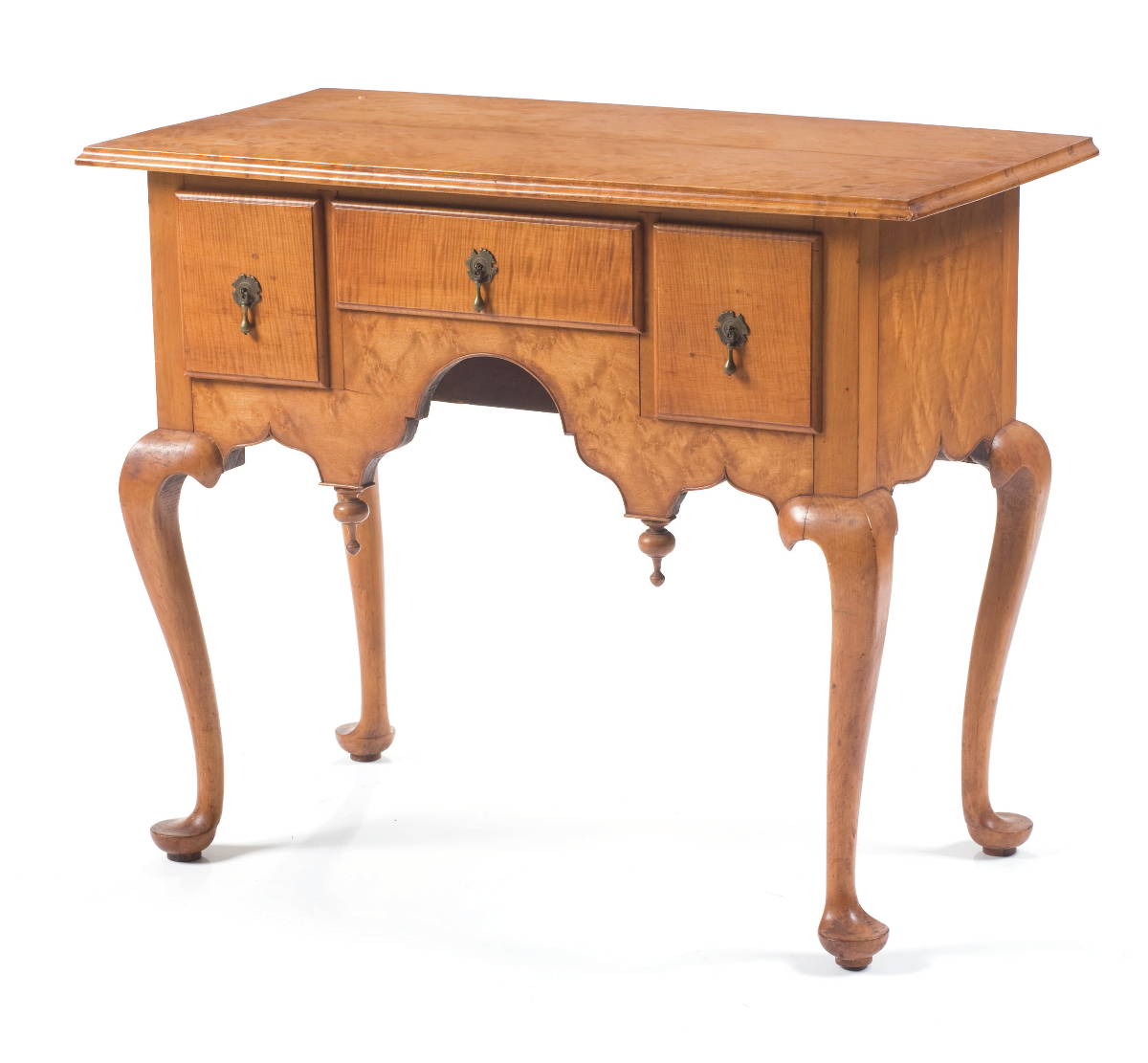 Appraisal: NEW ENGLAND TIGER MAPLE LOWBOY OF DIMINUTIVE SIZE Height inches