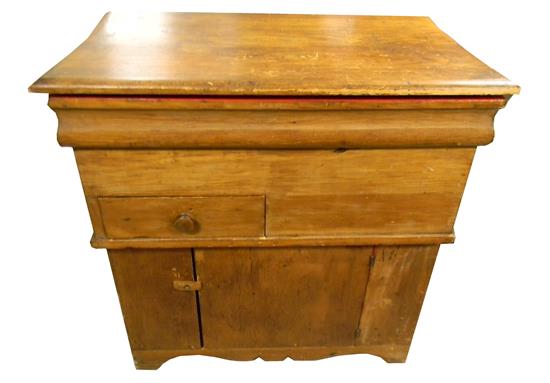 Appraisal: Dry sink late th C mixed woods hinged top reveals