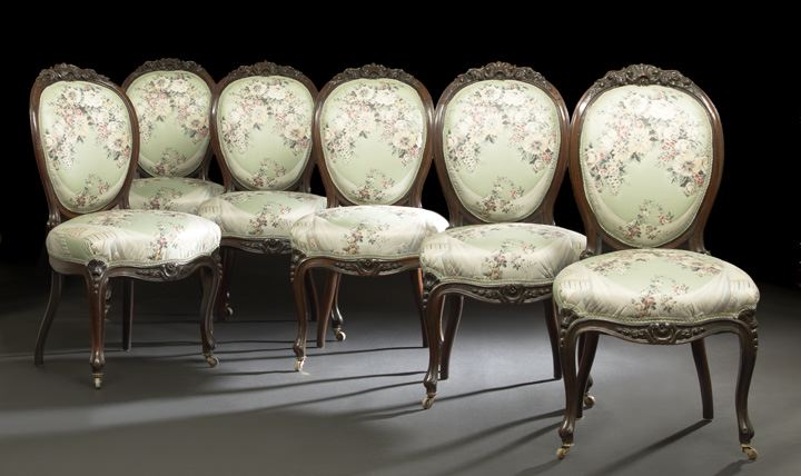 Appraisal: Suite of Six Napoleon III Rosewood Dining Chairs third quarter