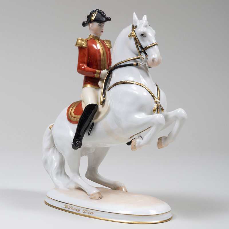 Appraisal: Austrian Porcelain Figure of an Equestrian Officer Blue beehive mark