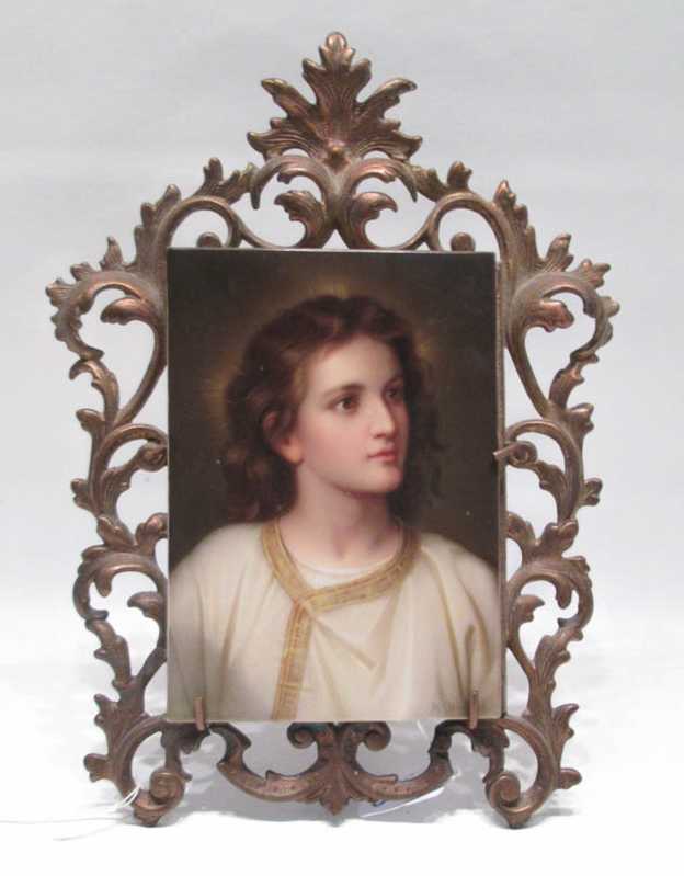 Appraisal: R DIETRICH HAND PAINTED PORCELAIN PLAQUE German late th early