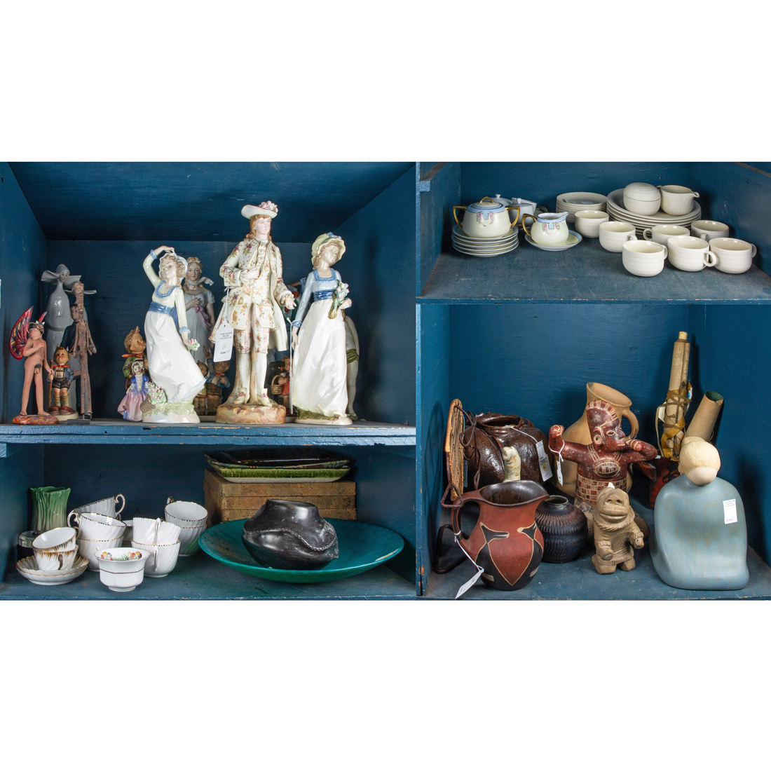 Appraisal: FOUR BINS OF CERAMICS AND FIGURES Four bins of ceramics