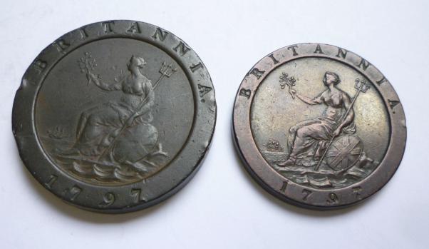 Appraisal: GEORGE III CARTWHEEL TWO PENCE good fine edge knocks and