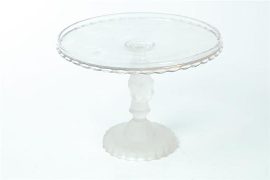 Appraisal: PATTERN GLASS CAKE STAND American nd half- th century Frosted