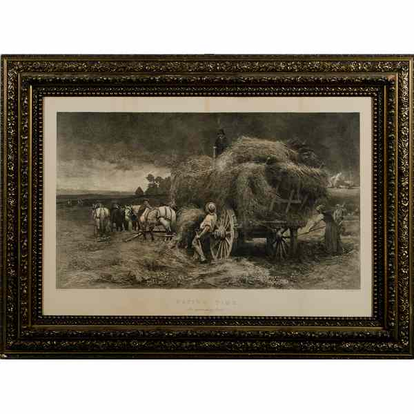 Appraisal: Haying Time An Approaching Storm Engraving published by Leggo Co