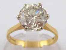 Appraisal: An carat gold diamond solitaire ring the round brilliant cut