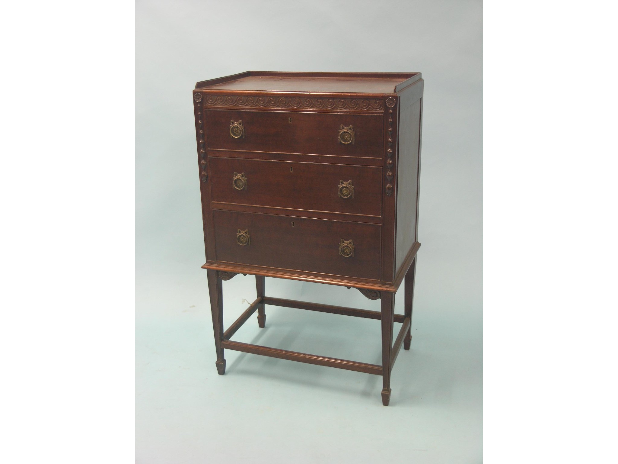 Appraisal: An early th century mahogany cutlery chest three lined and