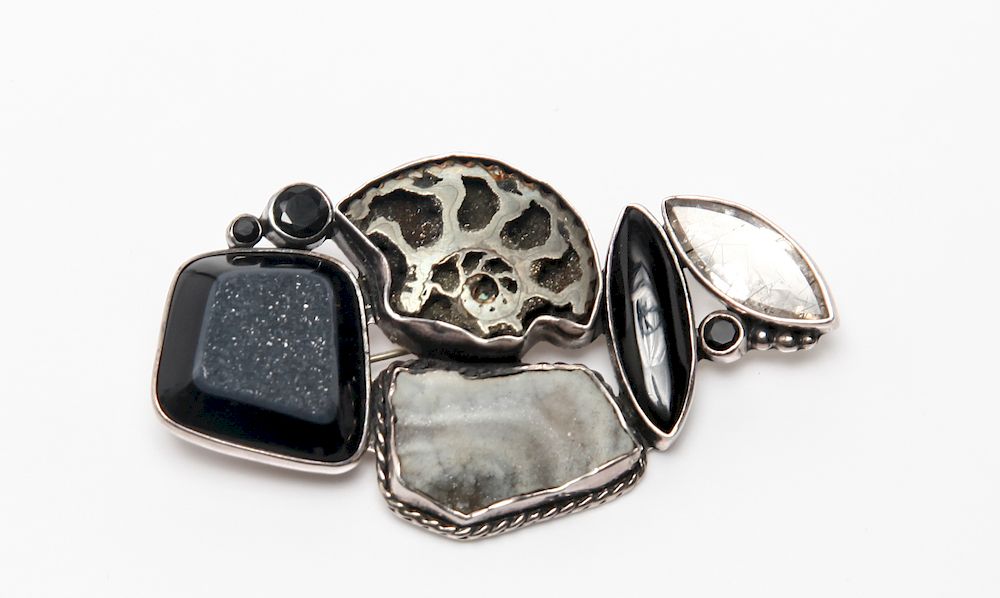 Appraisal: Echo of the Dreamer Silver Mineral Brooch Pendant Echo of