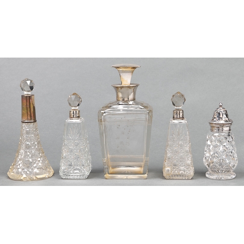 Appraisal: A George V silver mounted glass decanter and stopper cm