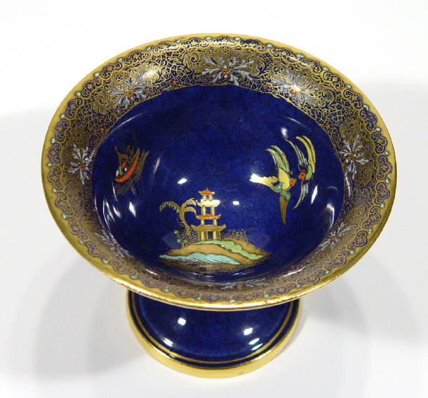 Appraisal: Carltonware Chinoiserie pedestal bowl hand gilded and enamelled with a