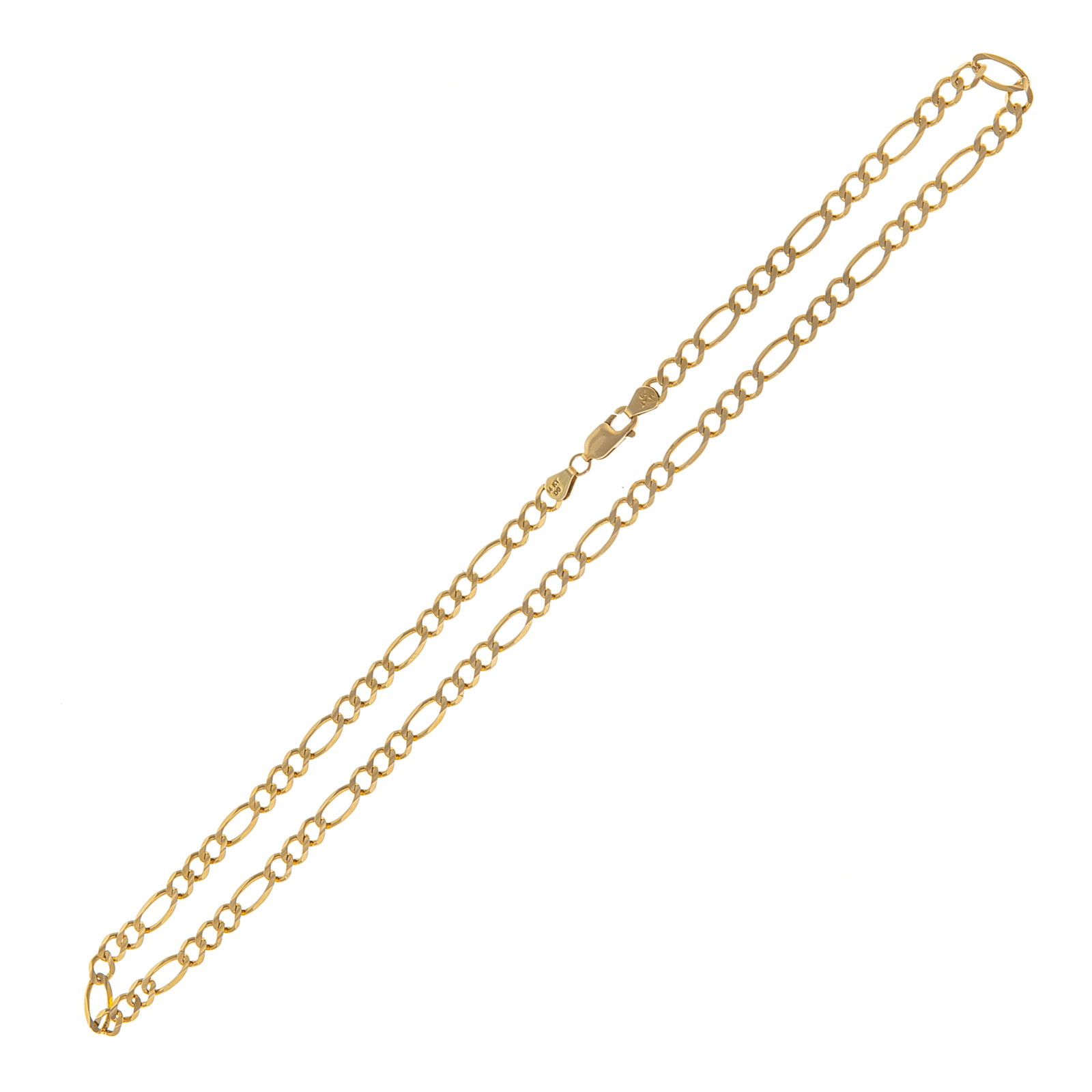 Appraisal: A K YELLOW GOLD FIGARO CHAIN K yellow gold high