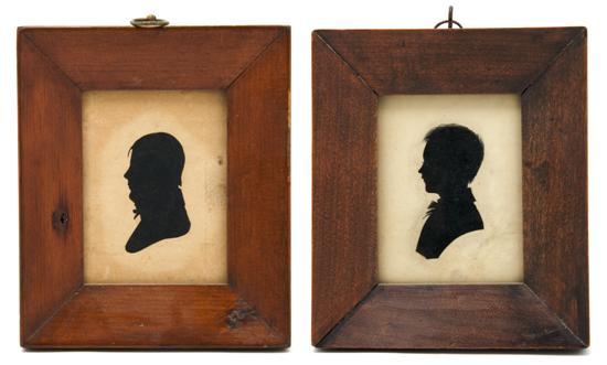 Appraisal: A Group of Two Silhouette Busts each depicting a young