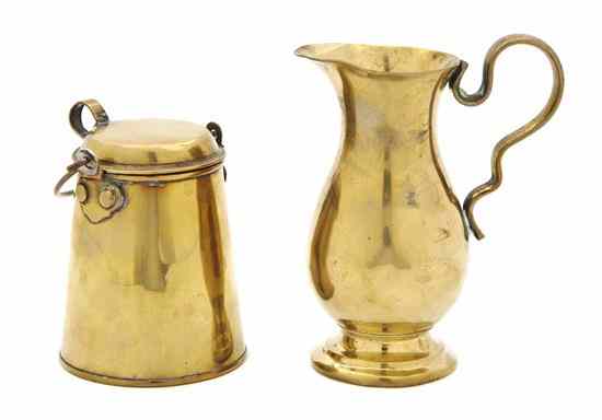 Appraisal: A George III Brass Creamer circa of baluster form with