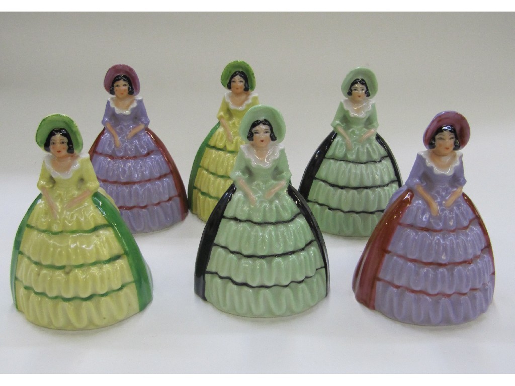 Appraisal: Six Carlton Ware Crinoline lady napkin rings printed marks cm