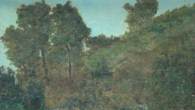 Appraisal: Unsigned O B Impressionist landscape in black frame Probably European