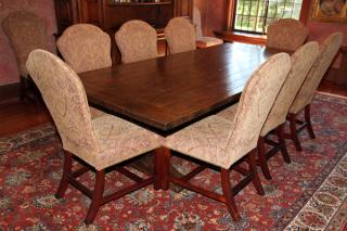 Appraisal: HICKORY CHAIR 'MARLBORO' TABLE DINING CHAIRS HICKORY CHAIR 'MARLBORO' TRESTLE