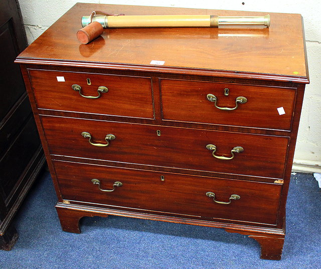 Appraisal: A TH CENTURY MAHOGANY CHEST OF TWO SHORT AND TWO