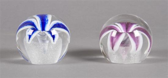 Appraisal: Two Floral Paperweights Diameter inches