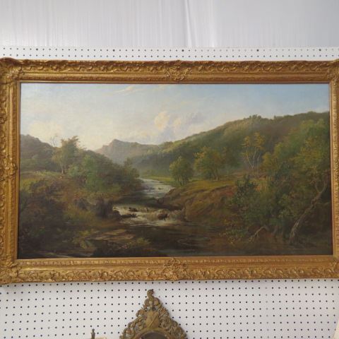 Appraisal: Robert Cooper oil landscapewith river th century on canvas image