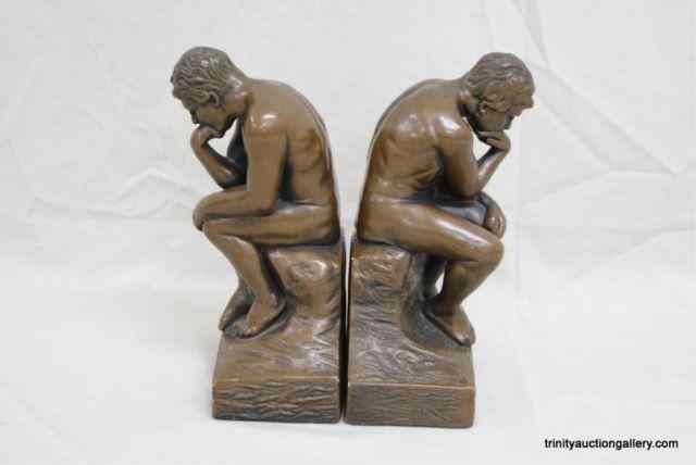 Appraisal: Vintage Esco Products ''The Thinker'' Chalk BookendsThis is for a