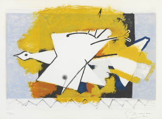 Appraisal: GEORGES BRAQUE after L'Oiseau jaune Color aquatint and etching x