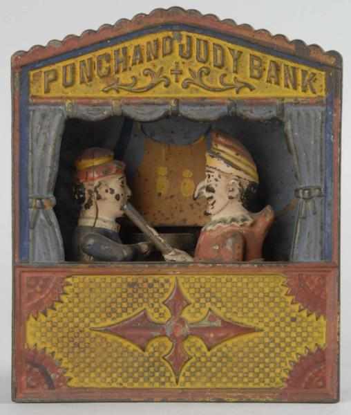 Appraisal: Cast Iron Punch Judy Mechanical Bank Description Working Manufactured by