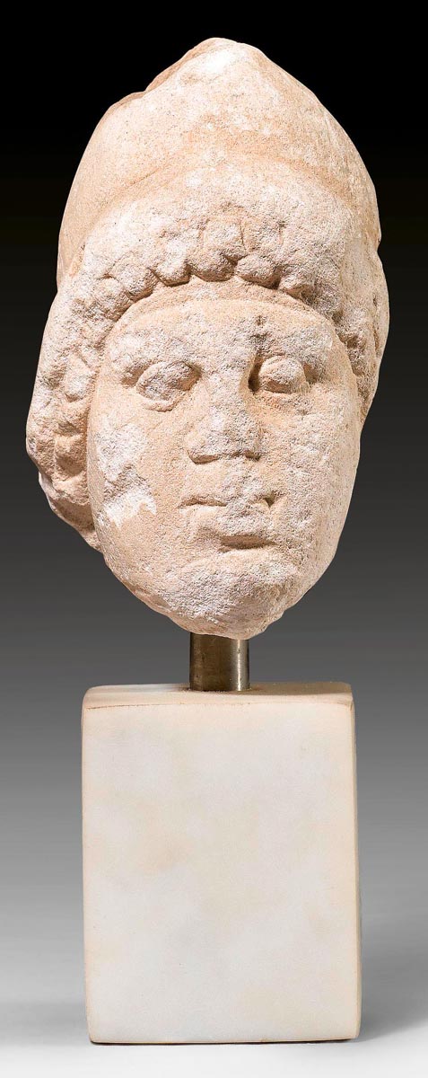 Appraisal: SMALL HEAD OF A FEMALE WARRIOR Cyprus circa nd century