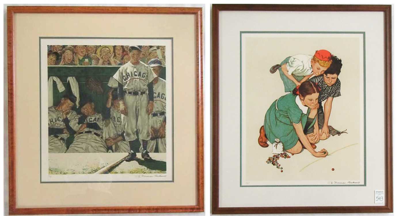 Appraisal: TWO NORMAN ROCKWELL LITHOGRAPHS ON ARCHES PAPER New York Massachusetts