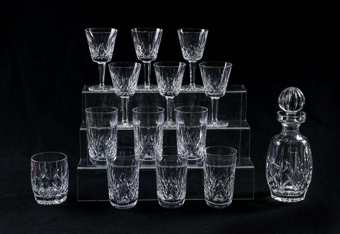 Appraisal: WATERFORD LISMORE DECANTER AND STEMWARE pieces in the Lismore pattern