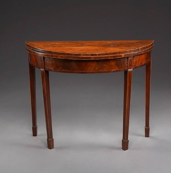 Appraisal: A George III inlaid mahogany games table last quarter th