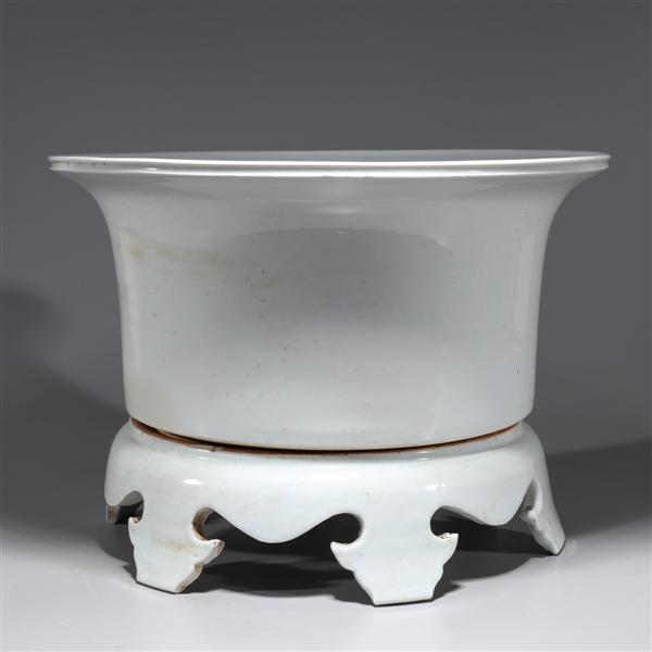 Appraisal: Large Chinese white glazed porcelain planter with separate molded base