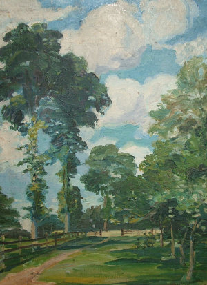 Appraisal: U Worsley-Taylor exh - - Country lane in summer oil