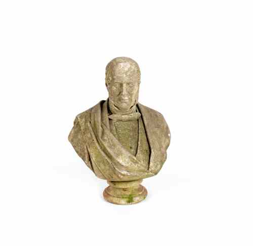 Appraisal: William Theed English - carved marble bust of a gentleman