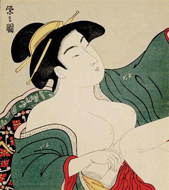 Appraisal: Japanese school th century SHUNGA WORKS GEISHA IN SENSUAL POSES