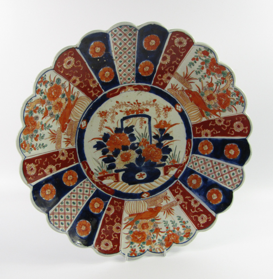 Appraisal: A Qing Dynasty Imari charger late th painted with basket