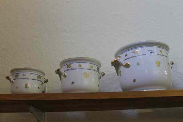 Appraisal: A GRADUATED SET OF THREE HEREND PORCELAIN CACHE POTS largest