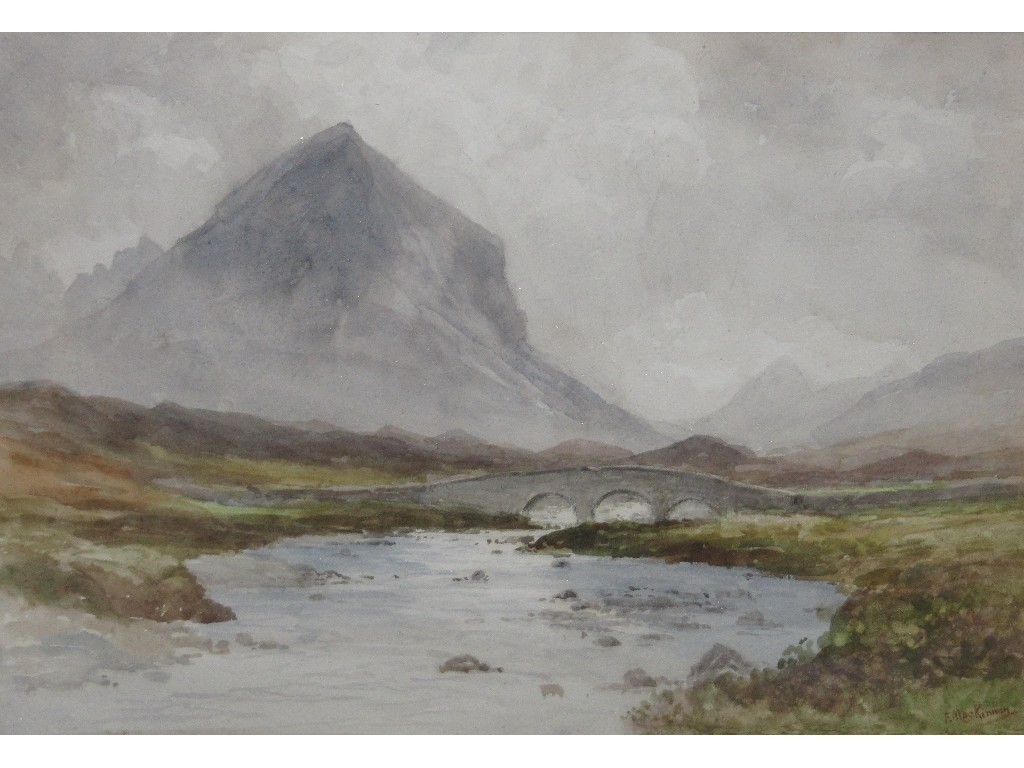 Appraisal: FINLAY MacKINNON Pair of watercolour highland landscapes both signed recto